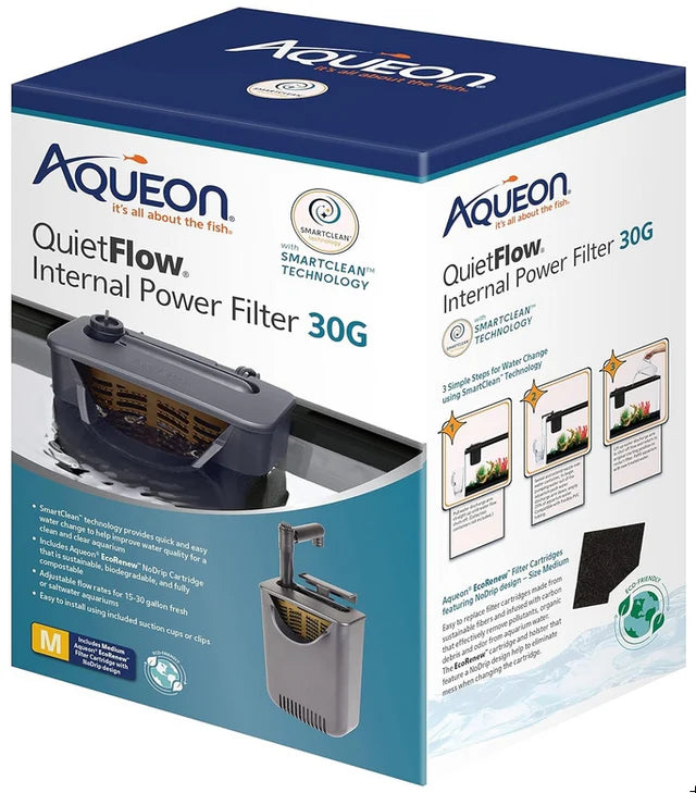 QuietFlow SmartClean Internal Power Filter: 30 Gallon